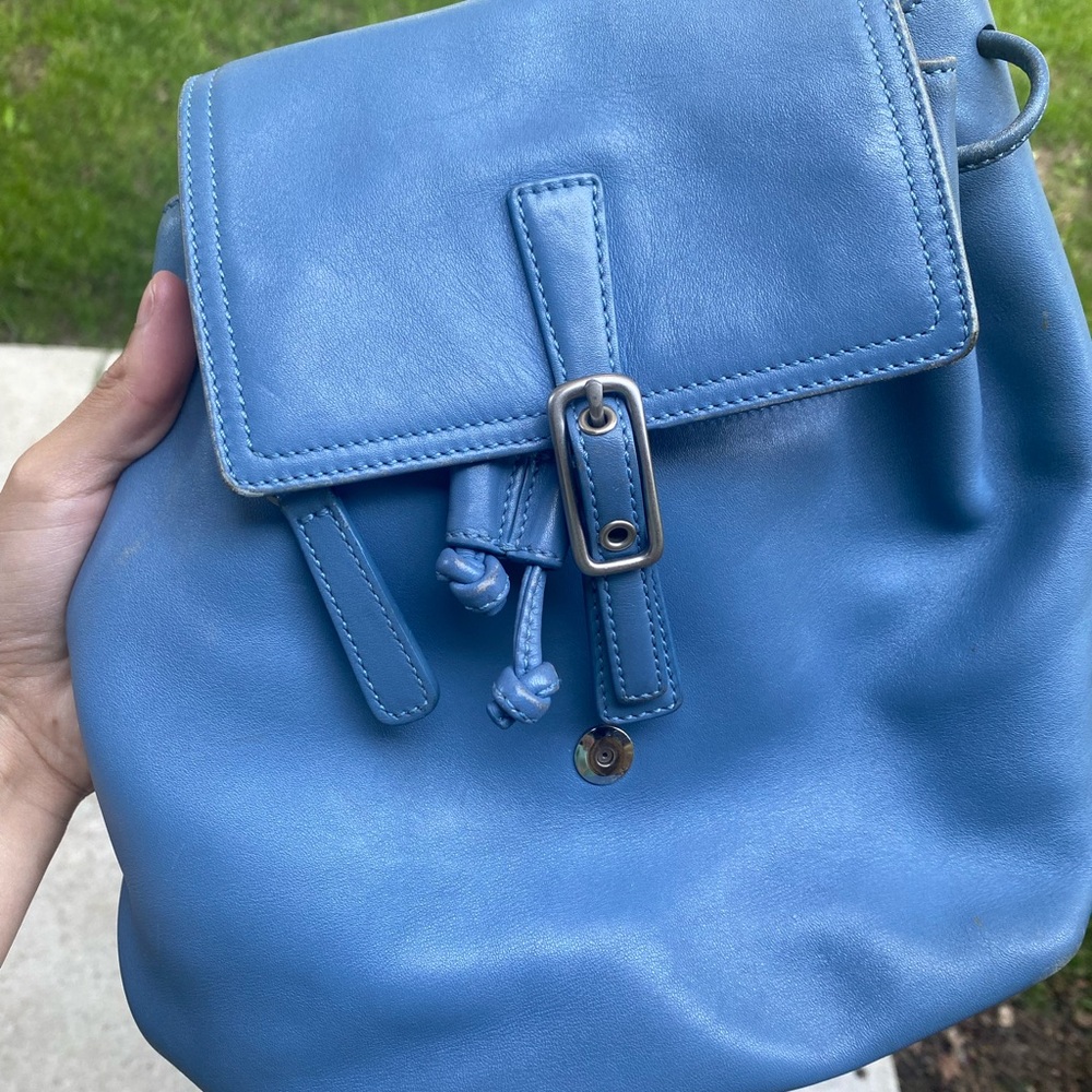Vintage Coach Legacy Baby Blue Leather Backpack - Picture 3 of 10